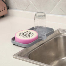 Load image into Gallery viewer, Silicone Dish Drying Mat Kitchen Sink Sponge Holder Drain Pad Soap Dish Storage Tray Self Draining Organizer Anti-slip Storage Rack Bathroom Supplies
