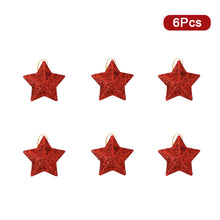 Load image into Gallery viewer, 6PCS Christmas Star Hanging Pendant 3D Gold Powder Plastic Five-pointed Star Xmas Tree Decor for Holiday Wedding Party Home
