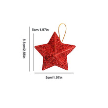 Load image into Gallery viewer, 6PCS Christmas Star Hanging Pendant 3D Gold Powder Plastic Five-pointed Star Xmas Tree Decor for Holiday Wedding Party Home

