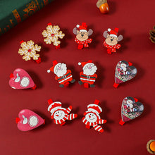 Load image into Gallery viewer, 6pcs Creative Christmas Wooden Cartoon Santa Snowman Clip Memo Paper Clips Xmas Decoration for Home Clothespin Craft Photo Clips
