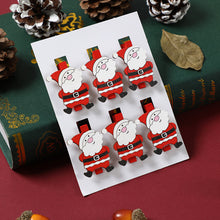 Load image into Gallery viewer, 6pcs Creative Christmas Wooden Cartoon Santa Snowman Clip Memo Paper Clips Xmas Decoration for Home Clothespin Craft Photo Clips
