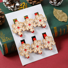 Load image into Gallery viewer, 6pcs Creative Christmas Wooden Cartoon Santa Snowman Clip Memo Paper Clips Xmas Decoration for Home Clothespin Craft Photo Clips
