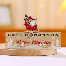 Load image into Gallery viewer, 1Pc Christmas Decorations Wooden Countdown Calendar Ornament Gift Party Supplies Window Table Home Decor Santa Claus Snowman Elk
