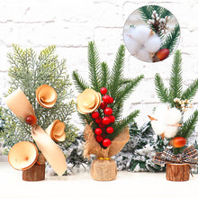 Load image into Gallery viewer, 25cm Mini Christmas Tree Gold Green Small Pine Tree Sisal Silk Cedar New Year Xmas Party Ornaments Navidad
