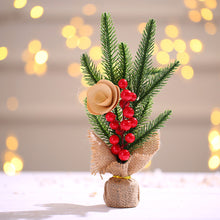 Load image into Gallery viewer, 25cm Mini Christmas Tree Gold Green Small Pine Tree Sisal Silk Cedar New Year Xmas Party Ornaments Navidad
