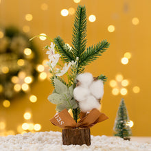 Load image into Gallery viewer, 25cm Mini Christmas Tree Gold Green Small Pine Tree Sisal Silk Cedar New Year Xmas Party Ornaments Navidad

