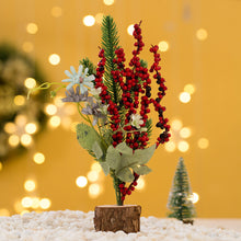 Load image into Gallery viewer, 25cm Mini Christmas Tree Gold Green Small Pine Tree Sisal Silk Cedar New Year Xmas Party Ornaments Navidad
