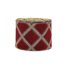 Load image into Gallery viewer, 2M/Roll Craft Ribbon Imitation Hemp Ribbon Wire Wire Edge Linen Ribbon Christmas Decoration Green and Red Snowflake Plaid Ribbon
