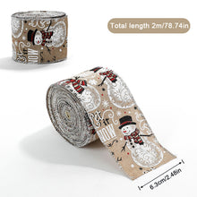 Load image into Gallery viewer, 2M/Roll Craft Ribbon Imitation Hemp Ribbon Wire Wire Edge Linen Ribbon Christmas Decoration Green and Red Snowflake Plaid Ribbon

