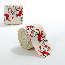 Load image into Gallery viewer, 2M/Roll Craft Ribbon Imitation Hemp Ribbon Wire Wire Edge Linen Ribbon Christmas Decoration Green and Red Snowflake Plaid Ribbon
