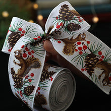 Load image into Gallery viewer, 2M/Roll Craft Ribbon Imitation Hemp Ribbon Wire Wire Edge Linen Ribbon Christmas Decoration Green and Red Snowflake Plaid Ribbon
