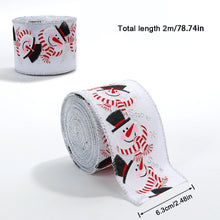 Load image into Gallery viewer, 2M/Roll Craft Ribbon Imitation Hemp Ribbon Wire Wire Edge Linen Ribbon Christmas Decoration Green and Red Snowflake Plaid Ribbon
