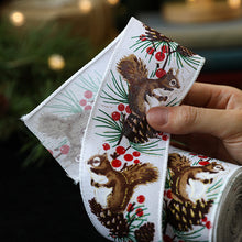 Load image into Gallery viewer, 2M/Roll Craft Ribbon Imitation Hemp Ribbon Wire Wire Edge Linen Ribbon Christmas Decoration Green and Red Snowflake Plaid Ribbon
