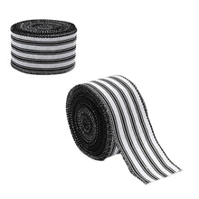 Load image into Gallery viewer, 2M/Roll Craft Ribbon Imitation Hemp Ribbon Wire Wire Edge Linen Ribbon Christmas Decoration Black and White Snowflake Plaid Ribbon
