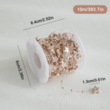 Load image into Gallery viewer, 5M/Roll 10M/Roll Christmas Tree Pearl String Imitation Pearl Beads Chain Metallic Gold Bead Wire Trim for DIY Garland Wedding Party Decor
