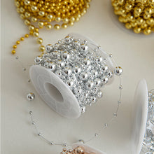 Load image into Gallery viewer, 5M/Roll 10M/Roll Christmas Tree Pearl String Imitation Pearl Beads Chain Metallic Gold Bead Wire Trim for DIY Garland Wedding Party Decor
