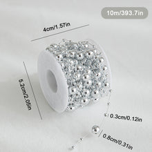 Load image into Gallery viewer, 5M/Roll 10M/Roll Christmas Tree Pearl String Imitation Pearl Beads Chain Metallic Gold Bead Wire Trim for DIY Garland Wedding Party Decor
