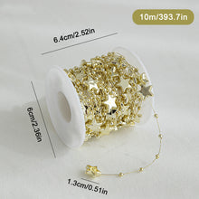Load image into Gallery viewer, 5M/Roll 10M/Roll Christmas Tree Pearl String Imitation Pearl Beads Chain Metallic Gold Bead Wire Trim for DIY Garland Wedding Party Decor
