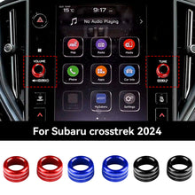 Load image into Gallery viewer, 2Pcs Car Rear Mirror Sound Audio Volume Knob Button Circle Cover Trim Interior Ring Decoration For Subaru Crosstrek 2024
