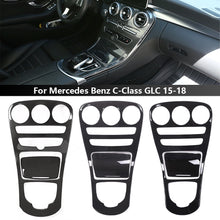 Load image into Gallery viewer, 2Pcs/Set Car Center Console Gear Shift Panel Cover Trim Carbon Fiber Pattern For Mercedes Benz C GLC 15-18
