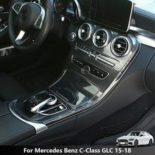 Load image into Gallery viewer, 2Pcs/Set Car Center Console Gear Shift Panel Cover Trim Carbon Fiber Pattern For Mercedes Benz C GLC 15-18
