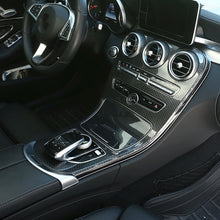 Load image into Gallery viewer, 2Pcs/Set Car Center Console Gear Shift Panel Cover Trim Carbon Fiber Pattern For Mercedes Benz C GLC 15-18
