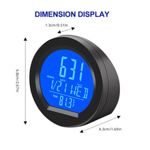 Load image into Gallery viewer, 2 In 1 Car Interior Solar Clock LCD Digital Time Watch Auto Clocks Thermometer with Backlight Digital Display Car Accessories
