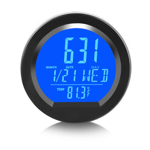 Load image into Gallery viewer, 2 In 1 Car Interior Solar Clock LCD Digital Time Watch Auto Clocks Thermometer with Backlight Digital Display Car Accessories
