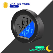Load image into Gallery viewer, 2 In 1 Car Interior Solar Clock LCD Digital Time Watch Auto Clocks Thermometer with Backlight Digital Display Car Accessories
