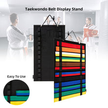 Load image into Gallery viewer, Wall Mounted Taekwondo Belt Display Rack 12 Belts Karate Belt Display Rack Hang Karate Belt Display Martial Arts Belts Organizer
