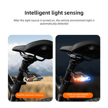 Load image into Gallery viewer, Bicycle Solar Taillight Rear Light Road Safety Light Ultra-bright Bike Taillight Waterproof Rechargeable 7 Modes Easy Install Ideal for Cyclists
