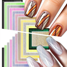 Load image into Gallery viewer, Fashion Nail Enhancement Sticker Line Cute Creative Colorful Back Glue Nail Sticker Pink Nail Enhancement Sticker
