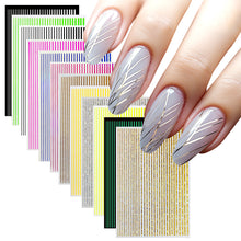 Load image into Gallery viewer, Fashion Nail Enhancement Sticker Line Cute Creative Colorful Back Glue Nail Sticker Pink Nail Enhancement Sticker
