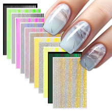 Load image into Gallery viewer, Fashion Nail Enhancement Sticker Line Cute Creative Colorful Back Glue Nail Sticker Pink Nail Enhancement Sticker
