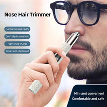 Load image into Gallery viewer, Electric Nose Hair Trimmer Rechargeable Portable Washable Digital Display Nose Hair Clipper Facial Cleaning Tool for Men
