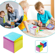 Load image into Gallery viewer, Learning Cubes Pocket Classroom Dices DIY Education Playing Game Dices Teaching Stacking Blocks with 6Pcs Clear Pocket
