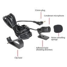 Load image into Gallery viewer, Car Audio Microphone 3.5mm Clip Jack Plug Mic Stereo Mini Wired External Microphone For Auto DVD Radio 3m Long Professionals
