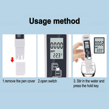 Load image into Gallery viewer, 1PC White Digital Water Quality Tester TDS EC Meter Range 0 to 9990 Conductivity Water Purity Temperature TEMP PPM Tester
