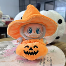 Load image into Gallery viewer, Halloween Pumpkin Clothes For 17cm Labubu Doll Clothes Fashion Doll Bat Wing Pumpkin Clothes with Hat Dolls Accessories
