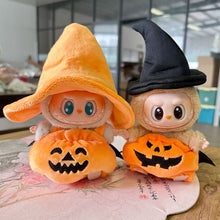Load image into Gallery viewer, Halloween Pumpkin Clothes For 17cm Labubu Doll Clothes Fashion Doll Bat Wing Pumpkin Clothes with Hat Dolls Accessories
