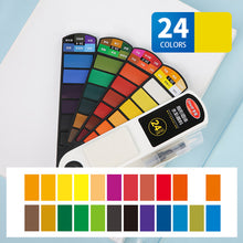 Load image into Gallery viewer, 18/24/36/42 Solid Watercolor Pigment Set Foldable Travel WaterColor With Water Brush Pen Art Specific Fan Shaped Painting Tool
