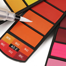 Load image into Gallery viewer, 18/24/36/42 Solid Watercolor Pigment Set Foldable Travel WaterColor With Water Brush Pen Art Specific Fan Shaped Painting Tool
