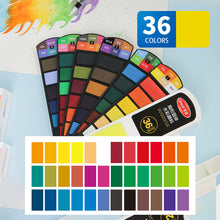 Load image into Gallery viewer, 18/24/36/42 Solid Watercolor Pigment Set Foldable Travel WaterColor With Water Brush Pen Art Specific Fan Shaped Painting Tool
