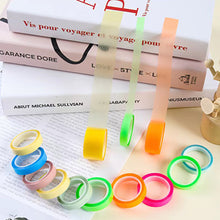 Load image into Gallery viewer, 5 Rolls 5 Colors Transparent Fluorescent Index Tabs Flags 5m Sticky Notes Paper Stickers Notepad Bookmark Stationery School Office Supplies
