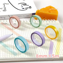 Load image into Gallery viewer, 5 Rolls 5 Colors Transparent Fluorescent Index Tabs Flags 5m Sticky Notes Paper Stickers Notepad Bookmark Stationery School Office Supplies

