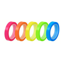 Load image into Gallery viewer, 5 Rolls 5 Colors Transparent Fluorescent Index Tabs Flags 5m Sticky Notes Paper Stickers Notepad Bookmark Stationery School Office Supplies
