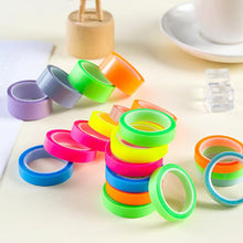 Load image into Gallery viewer, 5 Rolls 5 Colors Transparent Fluorescent Index Tabs Flags 5m Sticky Notes Paper Stickers Notepad Bookmark Stationery School Office Supplies

