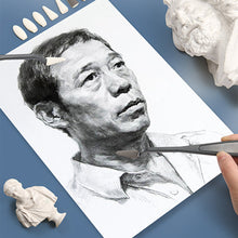 Load image into Gallery viewer, Paper Art Blenders Paper Art Blending Stumps Multipurpose Ergonomic Sketch Wipe Scrapers With Rub Sponge For Artist Charcoal
