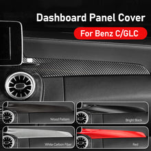 Load image into Gallery viewer, 2Pcs Car Carbon Fiber Texture Central Console Dashboard Panel Protective Cover Trim For Mercedes Benz 15-21 C W205 16-21 GLC X25
