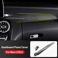 Load image into Gallery viewer, 2Pcs Car Carbon Fiber Texture Central Console Dashboard Panel Protective Cover Trim For Mercedes Benz 15-21 C W205 16-21 GLC X25
